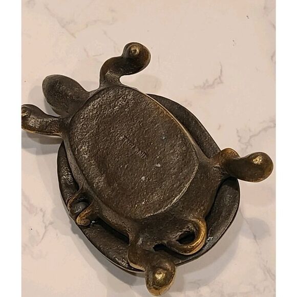 Brass Turtle Trinket with Hinged Box Pill Box Jewelry Holder Made In England EUC - Picture 6 of 11